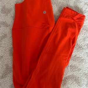 Align 7/8 lululemon athletica Bright Orange Leggings